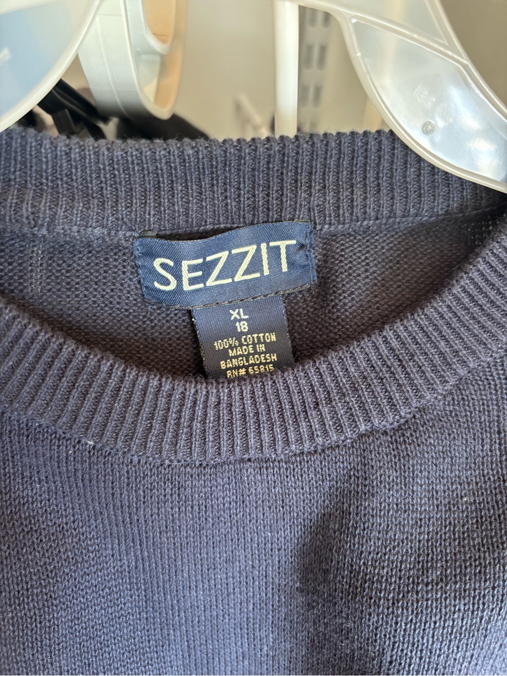 Boys Navy Cotton Sweater - XL